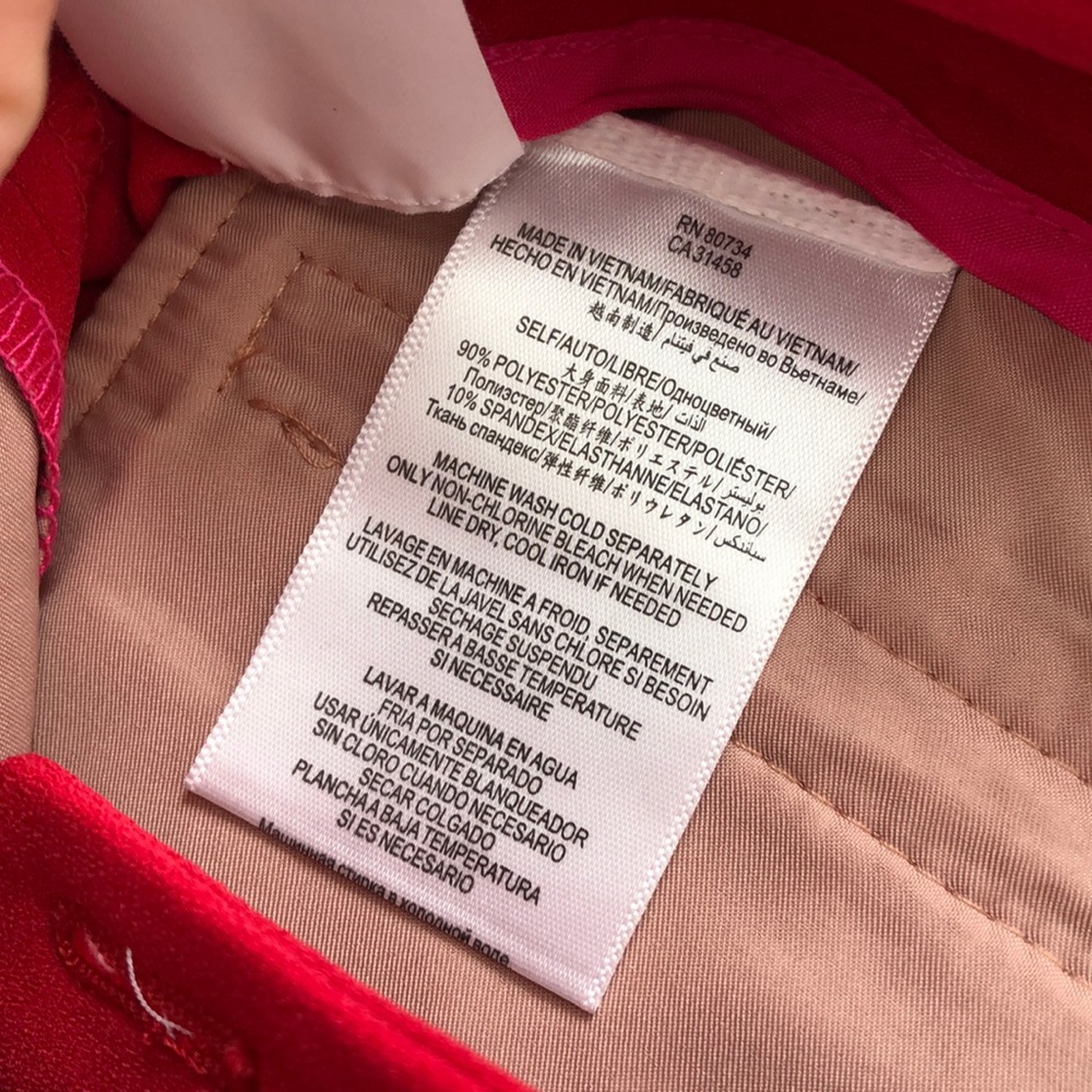 BCBG MaxAzria Neon Pink Monique Color Block Pants - Picture 8 of 10